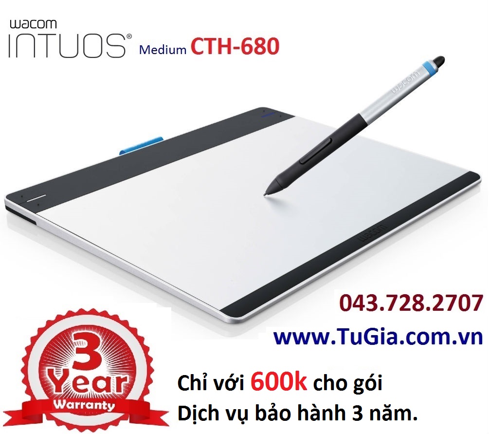 Wacom Intuos CTH-680 - Intuos Pen & Touch Medium Tablet 